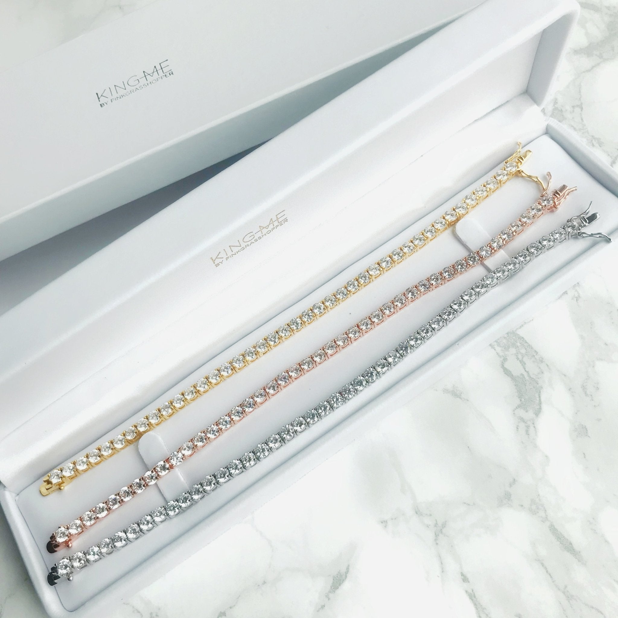 DIAMOND LINK NECKLACE & BRACELET SET - KING ME Custom Jewelry by PG