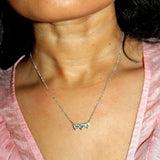 CZ TRIPLE HEART NECKLACE & EARRINGS SET - KING ME Custom Jewelry