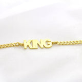 NAMEPLATE BRACELET - KING ME Custom Jewelry by PG