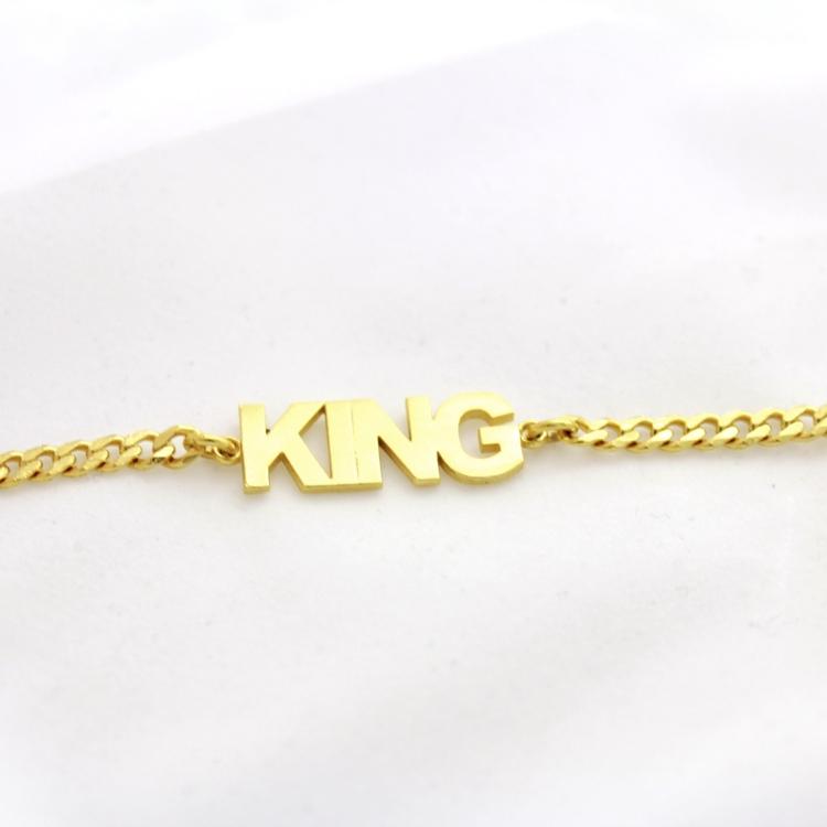 NAMEPLATE BRACELET - KING ME Custom Jewelry by PG
